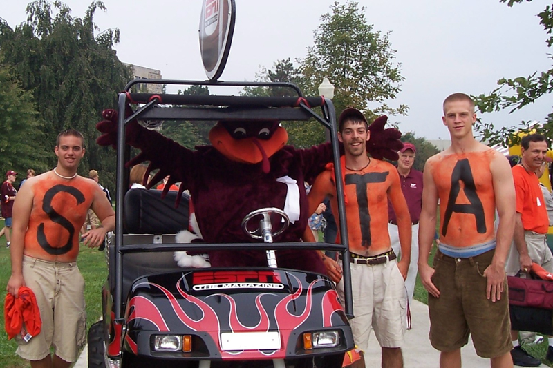 mascot on cart